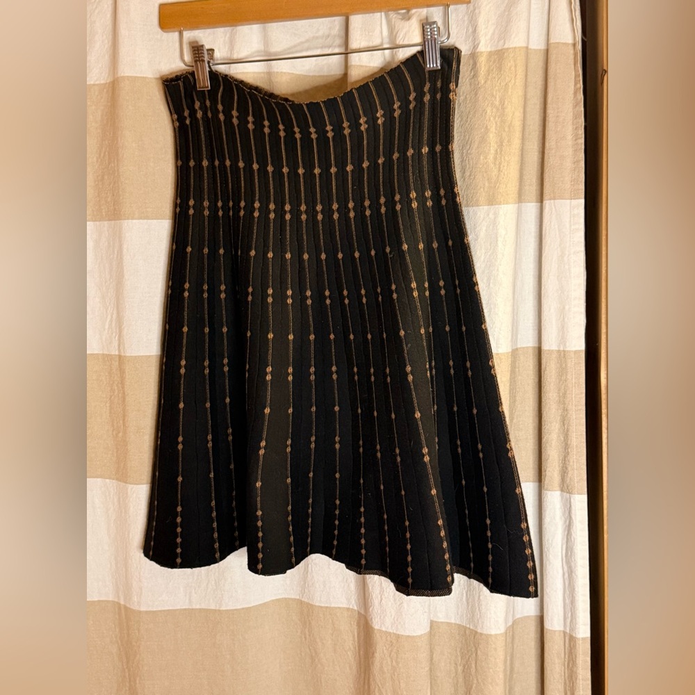 Max Studio Black and Brown A-Line Skirt